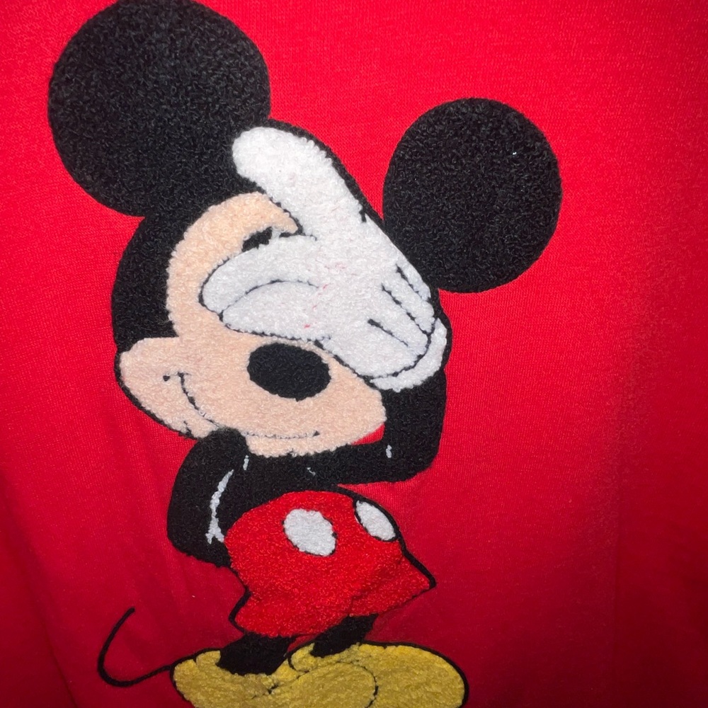 Disney Mickey Mouse Red Raised Patch Sweatshirt C… - image 3